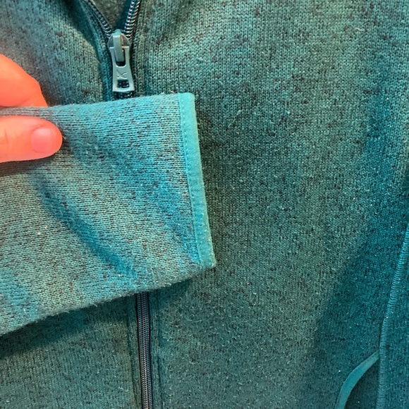 Eddie Bauer Teal/green Full Zip Fleece Jacket With 2 Pockets Stretchy Size Large - Picture 4 of 9